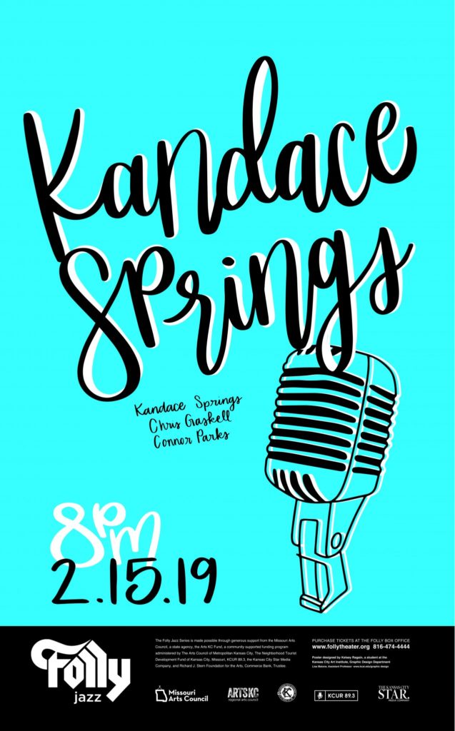 Kandace Springs on February 15th. Poster design by Kelsey Ragain. Winning Poster