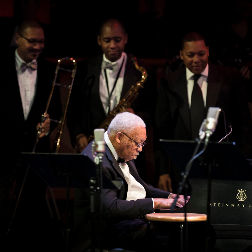 Ellis Marsalis Jr. with three of his sons, Delfeayo, left, Branford and Wynton, in 2011.