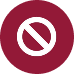 An icon of a circle with a cross through it